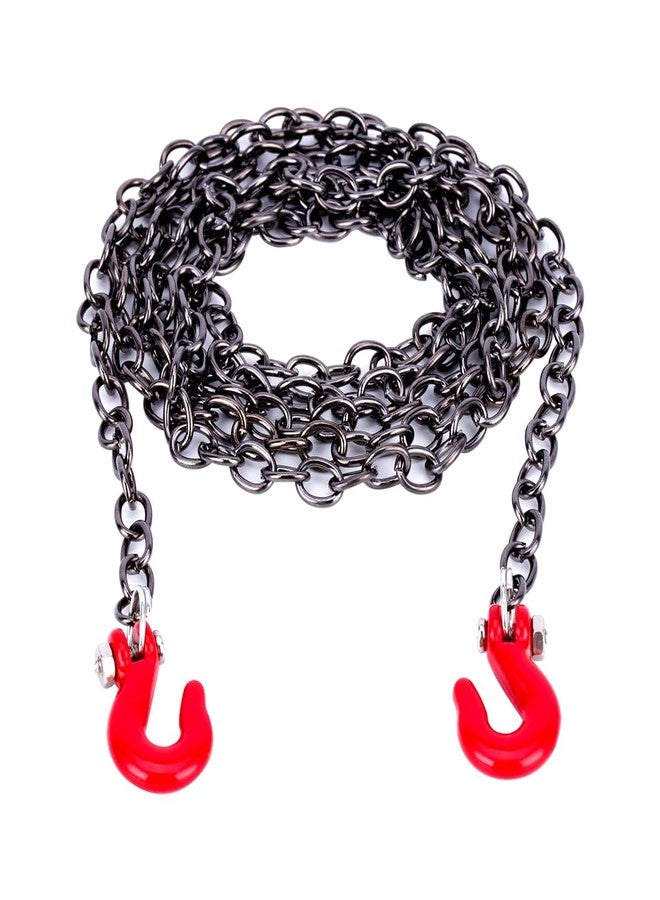 G.T.R RC Mini Metal Trailer Chain with Tow Hook Decoration Accessories Compatible with Axial SCX10 HSP 94180 RC4WD D90 Trraxxas TRX4 CC01 1/10 RC Crawler (Grey) - Image 1